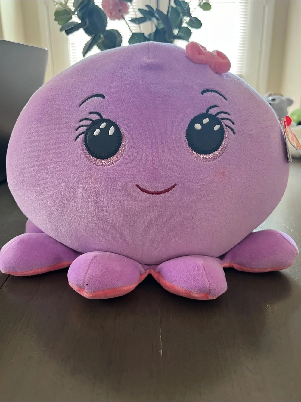 Ty Purple Octopus Plush Toy - Cute Sparkle Accent with friends